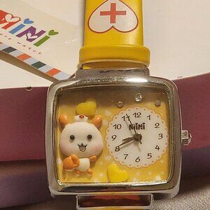 Mini Brand Handcrafted Watch - Nurse Theme with Yellow Band